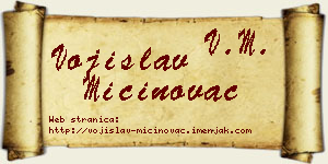 Vojislav Mićinovac vizit kartica
